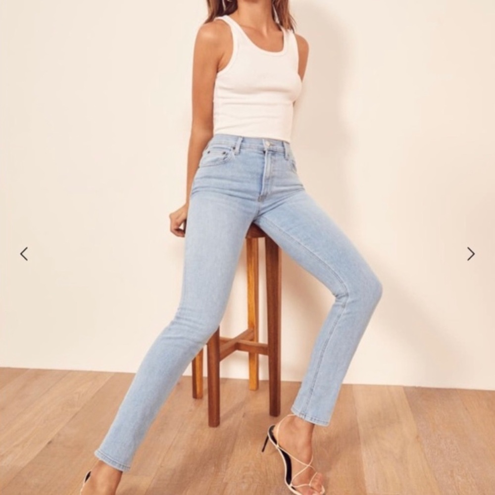 EUC Reformation High and Skinny Jean in Amalfi wash